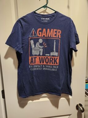 👕Sale!👕 FIFTH SUN Men's Crewneck Short Sleeve Cotton Gamer at work Graphic Tee